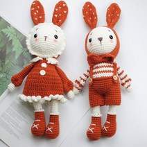 코바늘 인형 커플 뜨기 토끼 도안 뜨개질 diy 키트 선물 털실 수예, R개