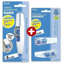 플러스 WH-605 수정테이프+리필 화이트 수정용품 MB O, 플러스 WH-605 수정테이프+리필 화이트 수