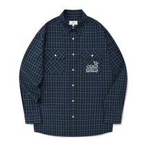 여성 봄 반팔 셔츠 블라우스 와릿이즌 투포켓 체크