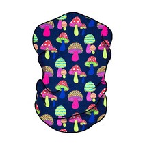 심리스 반다나 버프 페이스 마스크 - 다용도 경량 스타일 및 보호 체셔 고양이, Mushroom Party