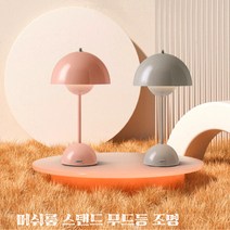 [민이마켓] 침실스탠드조명 화장대 독서 침실 거실 머쉬룸 스탠드 독서등 무드등 조명 루나틱, 다크레드