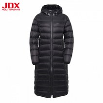 [제이디엑스] 겨울 활동성을 높인 여성 중경량 롱기장 다운 후디드 점퍼