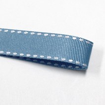 선물포장리본 꽃포장리본 골지 스티치 리본 (폭 5mm 길이90m)(폭 10mm/15mm 길이 45m), 39(어두운 하늘색+화이트스티치)