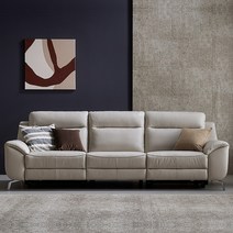 한샘 MVME 프라임 리츠 천연가죽 리클라이너 소파 4인, 페더 화이트(A)