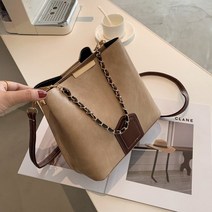 여성 빈티지 레더 체인 핸들 스퀘어 네모 숄더백