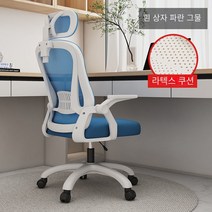 컴퓨터 의자 연구 홈 의자 사무실 의자 회의 편안한 뒤 의자 통기성 메쉬 직원 의자 학생 턴 의자, 화이트 프레임 블루 그물 풀리/라텍스 쿠션/조절 가능한