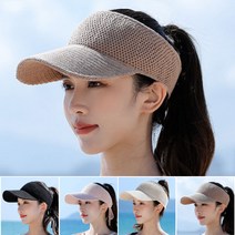 그린코코 리본 스트랩 여성 골프 썬캡 여름 니트 자외선 차단 모자