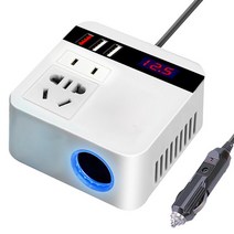 주행충전기 인산철 파워뱅크 주행충전기 자동차 인버터 150W 피크 DC12V/24V ~ 110V/220V LED 디스플레이, 01 white
