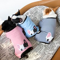 골든독 불독얼굴 올인원 S-3XL 프렌치불독 잉글리쉬불독 아메리칸 불리 시바견 중형견 중대형견 착용가능 옷, 퍼플