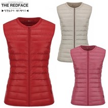 덕천 REDFACE ] 춘추용 방풍 투습 기능성 Pro light 튜브테크 구스 라운드넥 여자 패딩 조끼 등산