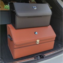 노블엑스 BMW 가죽 트렁크 정리함 수납함 세차가방 신발 정리함 트렁크박스 F10 G30 F30 G20 G02 G01 G07, M로고(메탈-무광), 블랙, 수납형
