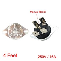 65 85 90 93 95 105 110 ° 4 피트 원형 4P KSD302X/T 250V 16A 수동 리셋 바이폴라 히터 온도 조절기 온도, 05 95 Degree Celsius