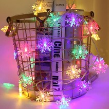 21세기트랜드 LED줄조명 인테리어조명 크리스마스전구 장식 줄조명 (해외 직구 상품 아닌 국내 발송 상품입니다.), 4.눈꽃 전구:5m50구-칼라혼합