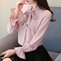 SAMARA 썸데이빈 앞 리본 소매 프릴블라우스