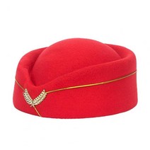 Solid Color Chic Ladies Air Hostesses Beret Hat Base Cap Woolen Embroidery Badge for Performance