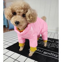 캔디글로우 우주복 워터프루프 방풍 방수 올인원 강아지 고양이 우비 비옷 글로시 비비드 레트로룩, 베이비핑크