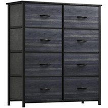 YITAHOME 패브릭 드레서 블랙 그레이, 8-Drawer, Charcoal Black Wood Grain, Charcoal Black Wood Grain_8-Dr