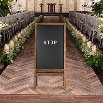 디피제로 우드 1단 입간판 칠판 스탠드 안내판, 브라운, 1개