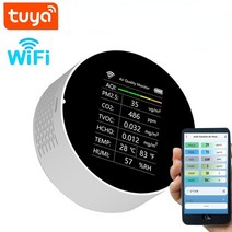 이산화탄소 복합가스 co2 가스 측정기 경보기 7 in 1 디지털 tuya wifi co2 meter co2 sensor air quality monitor pm2.5, 와이파이로