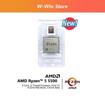 AMD 라이젠 5 5500 R5 3.6GHz 6 코어 12 스레드 CPU 프로세서 7NM 65W L3 = 16M 100-000000457 소켓 AM4 팬 미 신제품