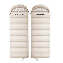 Blackdog 블랙독 캠핑 차박 침낭 슬리핑백, 베이지 좌지퍼, 1800G