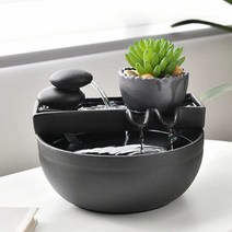 자연식 가습기 실내 공기 정화 청정 옹기 분수 항아리, 21x19x19.5 B타입
