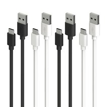1+1+1+1 블링어스 USB C타입 고속 충전 케이블 삼성 갤럭시 노트8 노트9 노트10 노트20, 2m 화이트