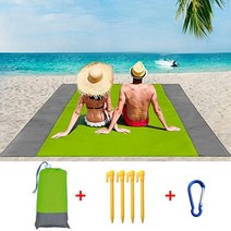 가성비 200x210CM 비치 매트 방수 담요 휴대용 피크닉 캠핑 지상 타월 카펫 러그, [03] A-Green