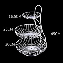 스탠드형 과일 야채 수납 바구니 카페 소품 바구니, 화이트