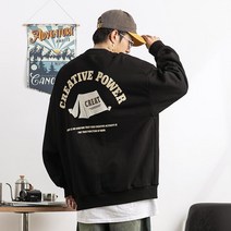 유루 남성용 캠핑 자수 포인트 맨투맨 / K3790