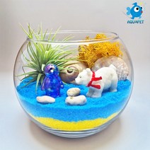 백곰과 친구들 - 틸란(이오난사) 원형볼 12cm 테라리움 DIY키트 세트, 노랑