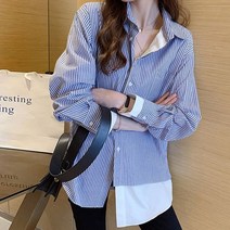 무드무드 / 르체 스트라이프 언발 셔츠
