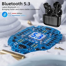 Bluetooth 5.3 헤드폰 인이어 16mm 오디오 드라이버가 장착된 무선 Bluetooth 헤드폰 Hi-Fi 스테레오 ENC 잡음 제거 기능이 있는 통화 이어폰 무선 스포츠 IPX7 방수 45시간 재생-34799