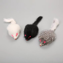 쇼박스 고양이 장난감 큰 토끼털 3종 쥐돌이#4 3개세트(3가지 색상)