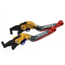 부캐너125 손잡이 레버 클러치 핸들 브레이크 튜닝, 골드그레드-블루닷(두카디 로고)