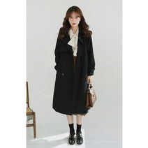 여자 봄가을 더블버튼 트렌치코트 재킷 캐주얼 미시 자켓 바바리 코트 인박카013
