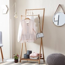 [리비니아] 원목 수납 X형 선반행거, 월넛