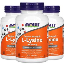 나우푸드 Now Foods L Lysine L-라이신 1000 mg 타블렛 100개입, 1개, 3개묶음(10%할인)
