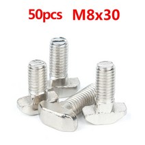프로파일 브라캣 알루미늄 부품 EU 표준 선형 레일 M5 M6 M8 육각 플랜지 너트 옵션 50 개/로트 개, [10] 50pcs 40-M8x40