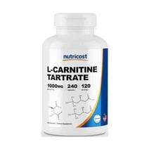 뉴트리코스트 L 카르니틴 타르트레이트 500mg 캡슐 240캡슐 1서빙 1000mg 120회분 L-Carnitine Tartrate Capsules [240 CAPS]