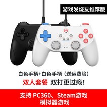 Beitong bat 게임 패드 pc 컴퓨터 버전 TV 노트북 스팀 전장 늑대 xbox 유선 usb 몬스터 헌터 NBA2K22 더블 라인 라이브 축구 fifa 수평선 5, none, 더블 패키지 D2E (블랙  화이트)