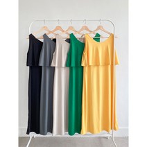 여신 이중 바캉스 여름 휴가 휴양지 나시 롱 원피스 5컬러