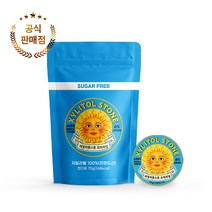 [자일리톨스톤] 100% 핀란드산 자일리톨 사탕 틴케이스 70g +지퍼백 70g 당류0% 무설탕, 레몬 틴케이스+지퍼백 70g