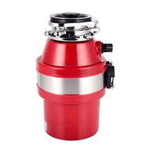 가정용 씽크대 음식물처리기음식물 쓰레기 분쇄기 4000r/분 220V 조용한 작업 식품 잔류 물 처리기 1.4, 01 빨간_02 EU