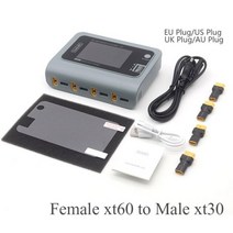 ToolkitRC Q4AC 4x50W 5A AC 100W 4 포트 DC 스마트 충전기 XT60 1-4S Lipo 배터리 충전기 방전기 XT60 옵션, q4ac XT60 TO xt30_EU 플러그