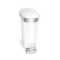 심플휴먼 슬림 스텝 패달 휴지통 40L, 1개, 02_화이트