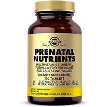 솔가 solgar 태아기 영양제 Prenatal Nutrients 120정 종합 비타민제 임산부용