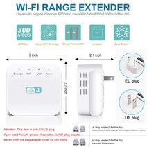 무선 300Mbps 와이파이 리피터 범위 확장기 AP 신호 증폭기 모든 라우터와 가능, 02 US plug adapter