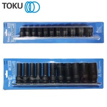 토쿠 1/2인치 임팩 소켓 복스알 11pcs 세트 롱세트 숏세트, 1/2인치 숏세트
