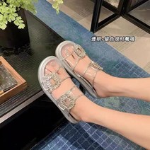 여성 큐빅 스트랩 통굽 슬리퍼 샌들 여름 캐쥬얼 데일리룩 럭셔리 20대 30대